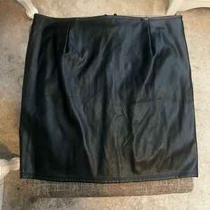 Windsor Black Mini Faux Leather Skirt